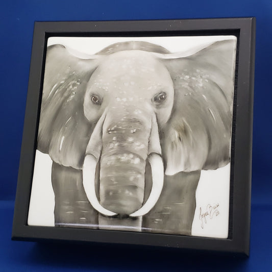 Box with Elephant Porcelain Tile.