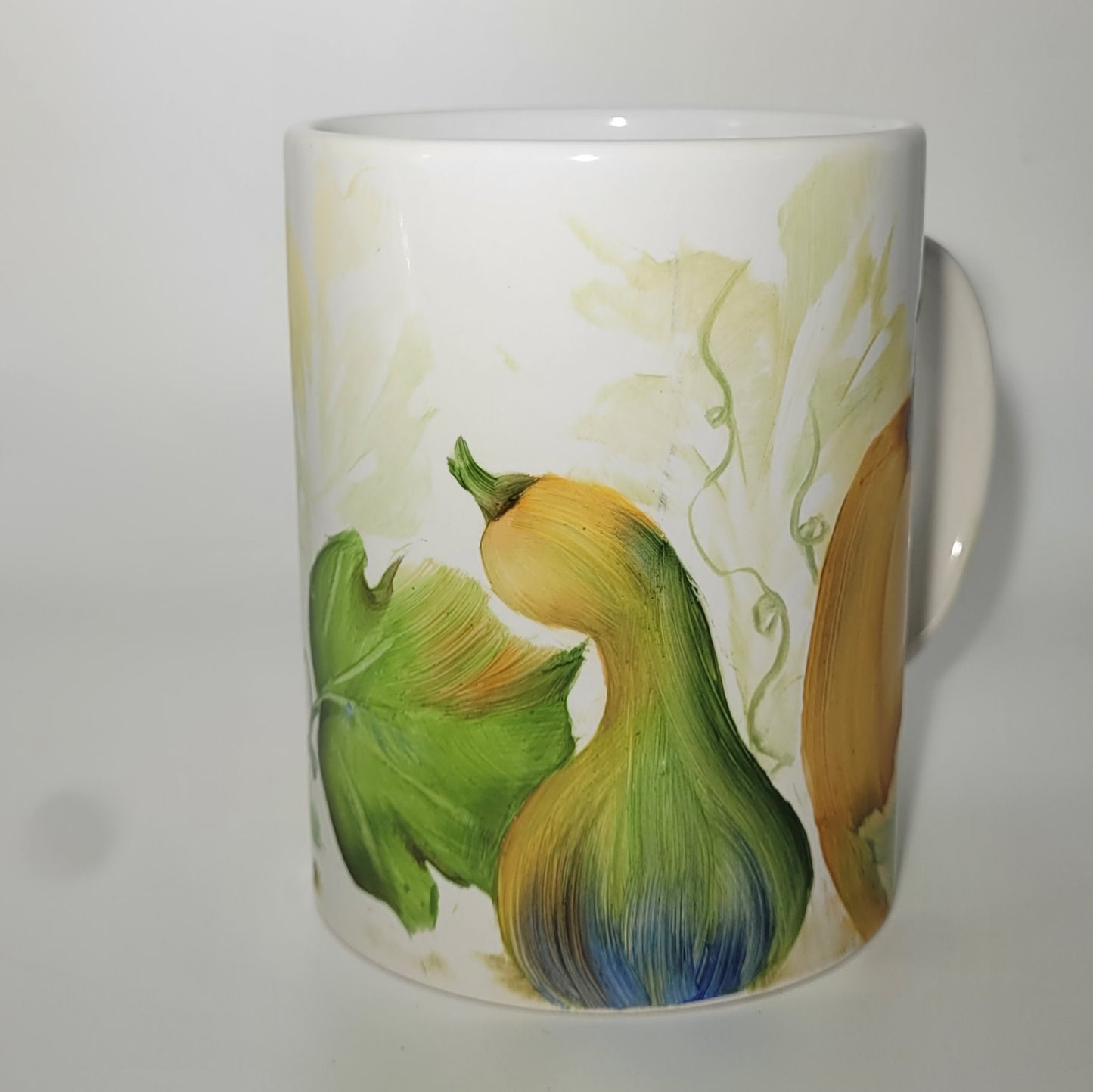 Pumpkin Cug Hand Painted Porcelain with