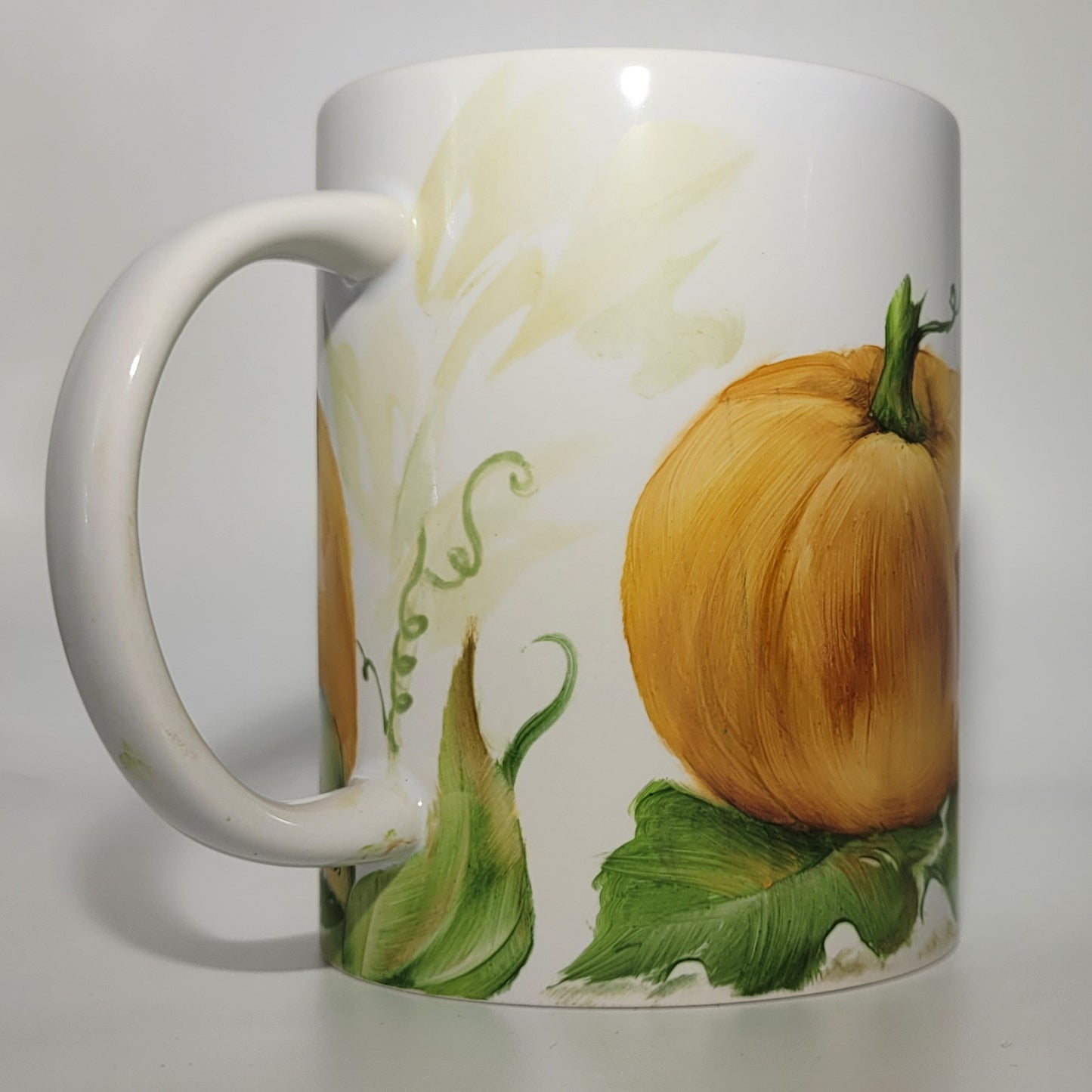 Pumpkin Cug Hand Painted Porcelain with