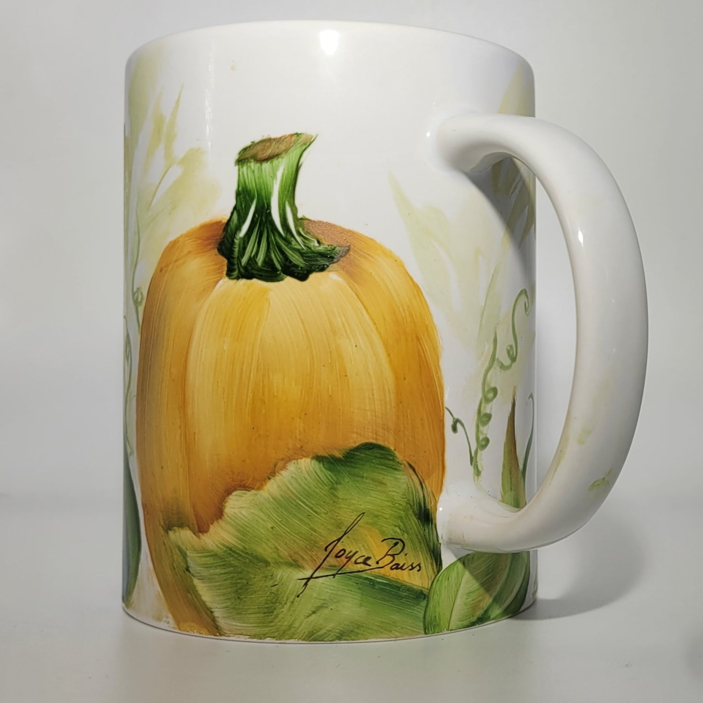 Pumpkin Cug Hand Painted Porcelain with