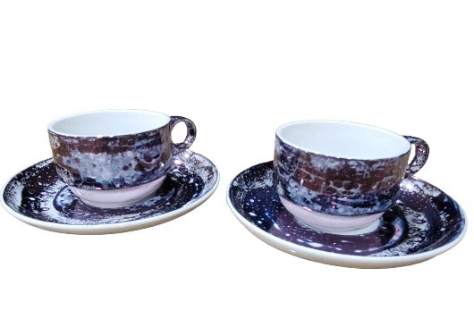 Cup and Saucer for 2 Luster design