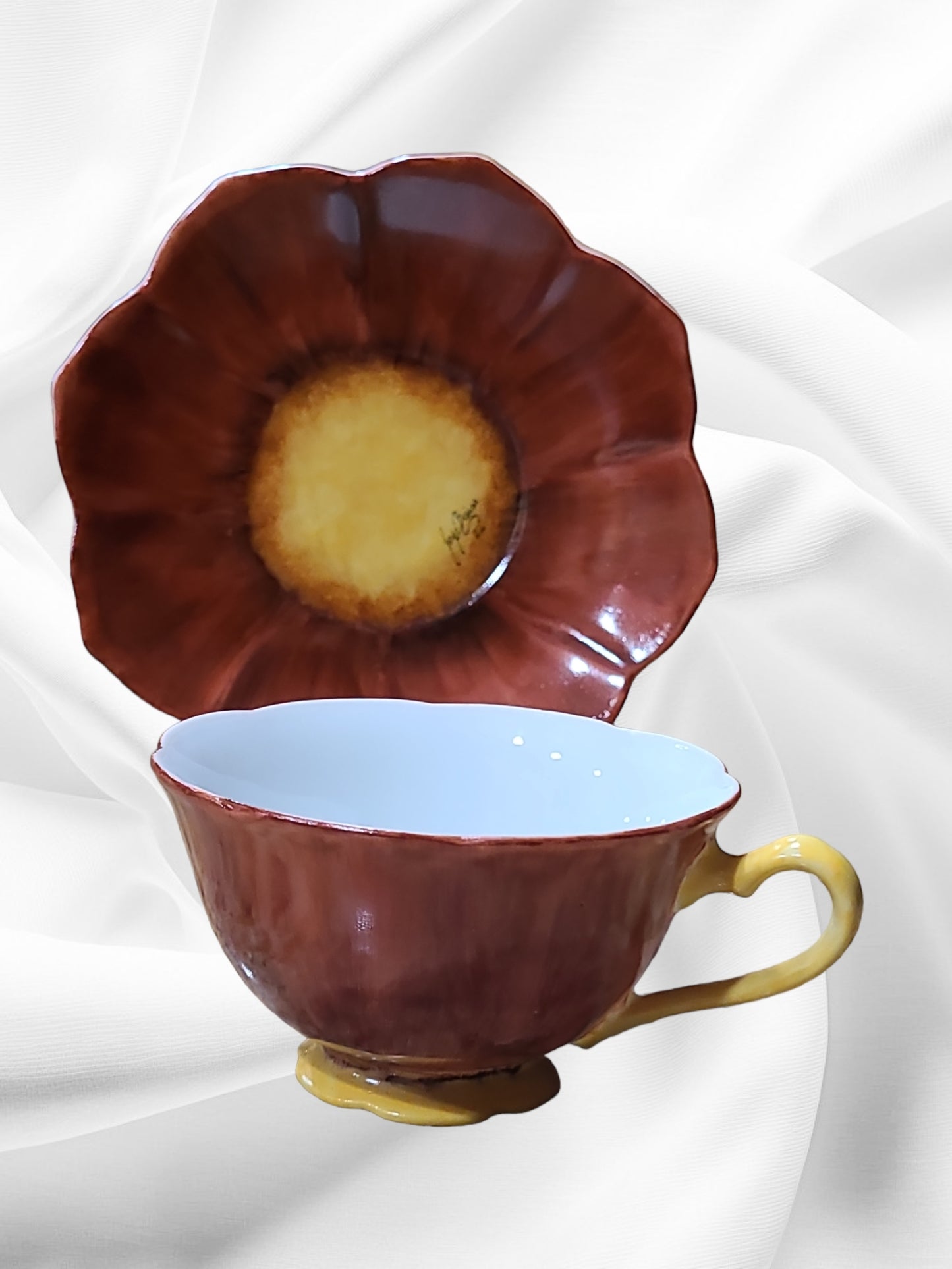 Cup and Saucer Poppy design