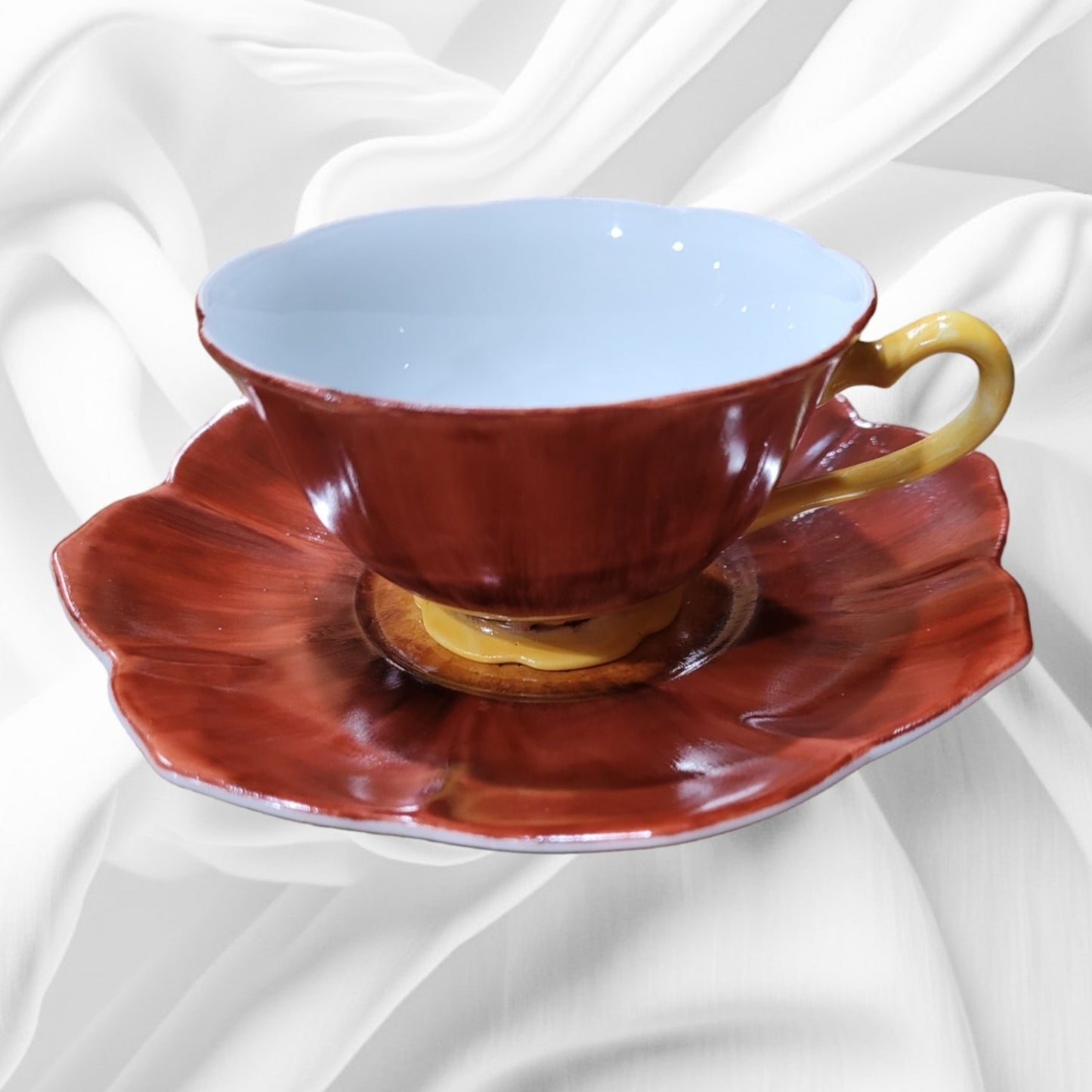 Cup and Saucer Poppy design