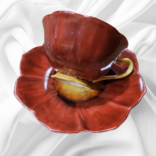 Cup and Saucer Poppy design