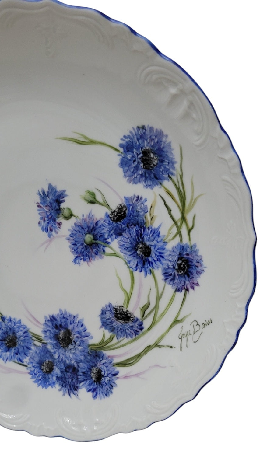 Blue corn flower plate