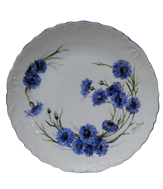 Blue corn flower plate
