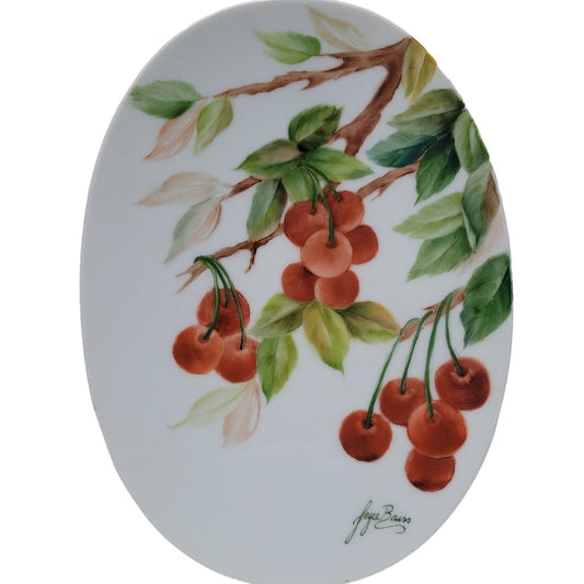 Plate with Cherries -  7 in, Oval