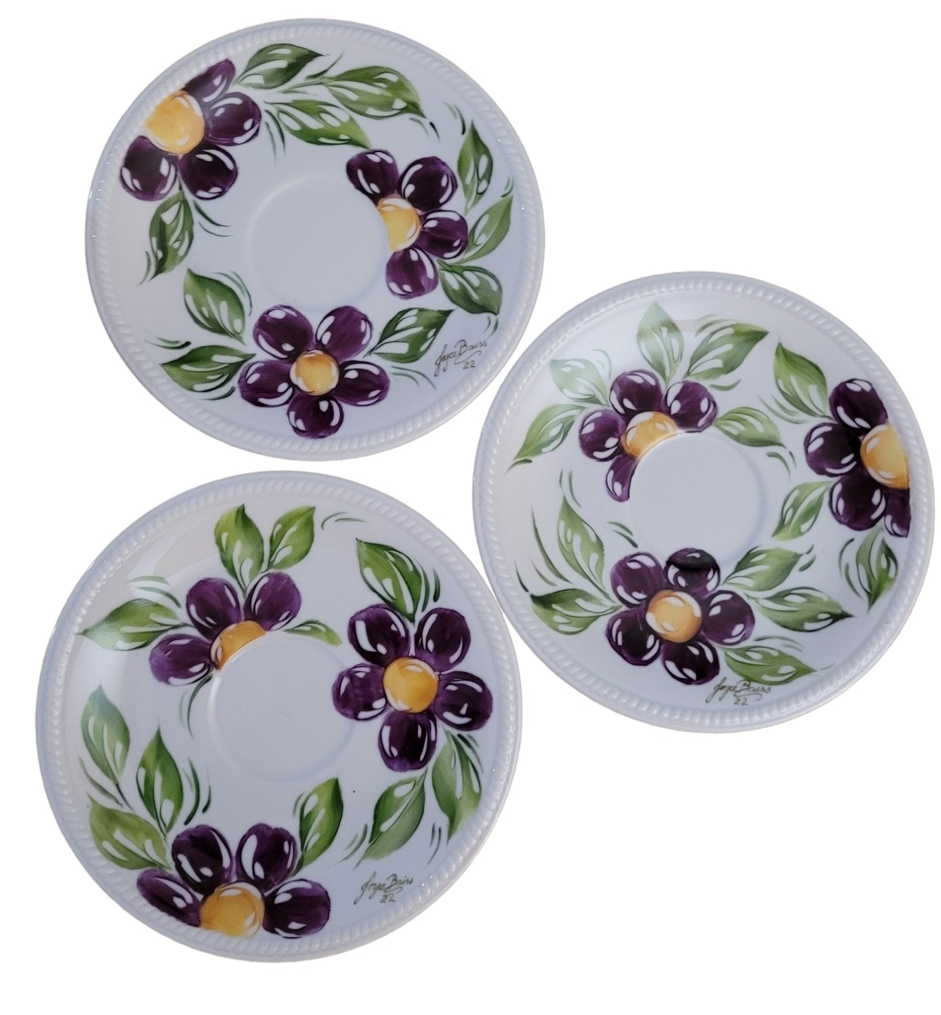 Cup and Sacucers Purple Flower Tea Cup set