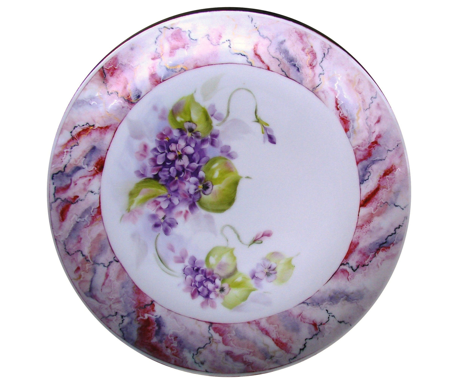 Plate with Violet  Flowers 10 in. round