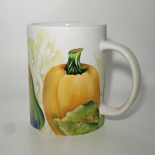 Pumpkin Cug Hand Painted Porcelain with